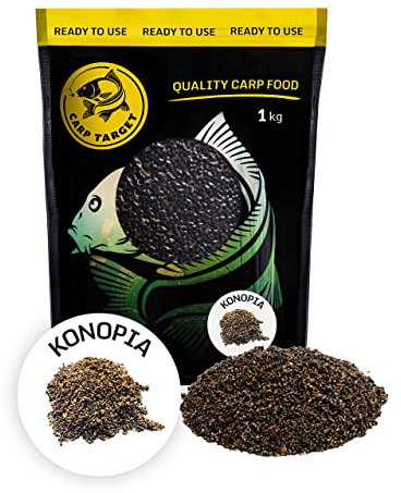 Carp Target Gekochter Hanf für Karpfen - Fertiger Fisch Grundfutter - Lockfutter - Groundbait - Karpfenfutter Angeln - Anfüttern - Grundfutter Karpfen - Angelfutter - 1kg