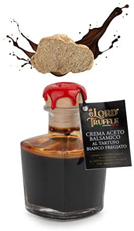 Lord Truffle | Vinaigre Balsamique de Modène IGP à la Truffe Blanche 100 ml, Crème de Vinaigre Balsamique à la Truffe de Luxe, Excellent Condiment pour Tous les Plats, Qualité 100% Italienne
