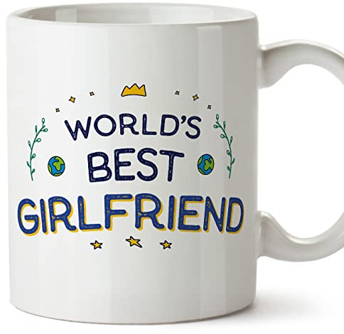 MUGFFINS Girlfriend Mug - in English - World's Best - Funny Gift - Ceramic 11oz Mug
