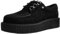 T.U.K. Anarchic Creeper - Zapatos Hombre y Mujer - Color Black Vegan Suede - Zapatos con Cordones Estilo Puck, Gótico y Rockero - Talla EU44