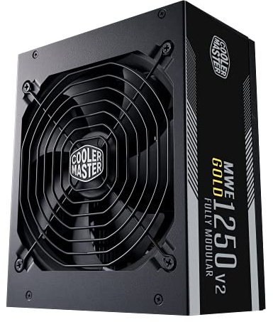Cooler Master MWE Gold 1250 V2 ATX 3.0, Vollmodulares PC-Netzteil – ATX 3.0-Unterstützung, 80 Plus Gold, 1250 Watt Netzteil mit Flacher schwarzer Verkabelung, 140mm FDB-Lüfter, Hochtemperaturschwelle