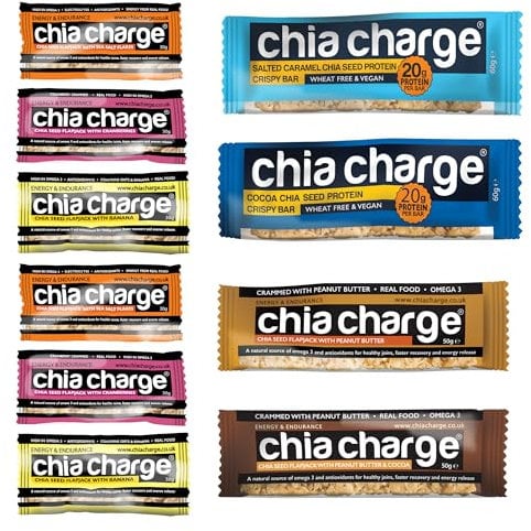 CHIA CHARGE Endurance Fuel & Protein Bars - Healthy Snack Bar - Healthy Snack Bar - Yorkshire Bakery- 10 of The Best Energy Bars & Protein Bars (Vegetarian)