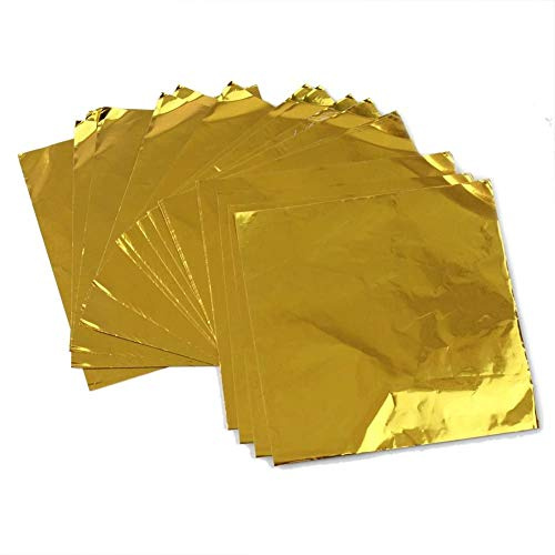 Folie Papier Wrapper Aluminium Foil Papier für Schokolade Backen Party Süßigkeit Golden 100 Stück