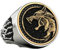 MayiaHey Wolfsring, Wolfspfoten Ring für Männer, Nordischer Wikinger Wolf Tier Ring Wolf Schmuck, Keltischer Wolfsklauenring Hip-Hop-Wolf-Kopf-Band-Ring Punk-Wolf-Ring für Jungen (21.4, Gold)