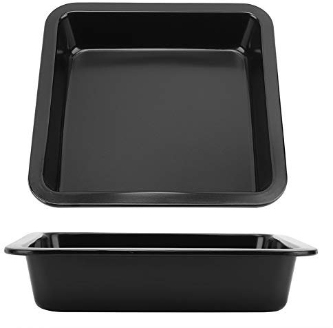 Teglie da forno per torte, tortiera a forma quadrata antiaderenti universali 22x22x4, 6 cm 2 pezzi per cucina domestica(Nero TG01#A)