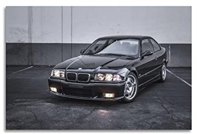 BMW Sportauto-Poster E36 M3 GT Super Racing Poster Dekorative Malerei Leinwand Wandposter und Kunstbild Druck Moderne Familie Schlafzimmer Dekor Poster 30 x 45 cm