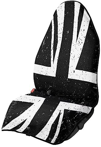 Binienty Black British Flag Car Seat Covers Front Seats Only,Union Jack Waterproof Cooling Bucket Towel Seat Covers for Trucks SUV Jeep,Automotive Vehicles Seat Cover Protectors