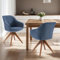 Zouron Chaise de Salle à Manger avec Pieds en Bois Lot De 2,Chaise pivotante (360°), Chaise de Cuisine, Chaise Longue (avec accoudoirs), Chaise de Bureau, Chaise d'étude, Bleu