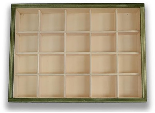 Caja Expositora de Madera con 20 Compartimentos