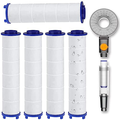 5 Stück PP Baumwolle Filter für Duschkopf Entfernung Von Chlorresten PP Sediment Kartusche Gefiltert 9,5 x 2 cm Universal Saubere Wasserkernkern Baumwollkern Regenduschkopf Filter für Duschköpfe