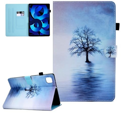 Funda para iPad Air 11 Pulgadas M2 2024, iPad Air 6ª/5ª/4ª Generación (2024/2022/2020) 10,9 Pulgadas, Protectora Carcasa Cover con Auto-Sueño/Estela para iPad Air 11 Pulgadas 2024, árbol en el Agua