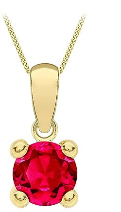 Amazon Essentials Halskette mit Anhänger aus 9-karätigem Gold, Geburtsstein für Juli (ehemals Amazon Collection)