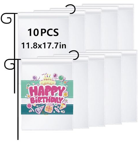 10 x Sublimationsflaggen, blanko, Weihnachten, Ostern, Gartenflagge, 45 x 30 cm, Polyester-Banner, Flagge für den Innenhof, Dekoration im Freien