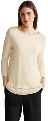 Street One Damen T-Shirt 3/4 Arm A320770, Lucid White, 40