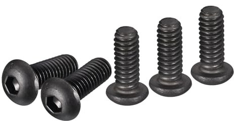 DTGN 1/4-20x5/8 Vis à Tête Cylindrique à Six Pans Creux 25 Pièces Convient pour les Machines Acier au Carbone Oxyde Noir Fixations UNC à Filetage Complet à Entraînement Hexagonal