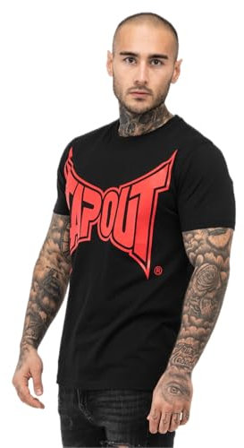 Tapout Herren T-Shirt Normale Passform Logo Tee Black/Red XXL
