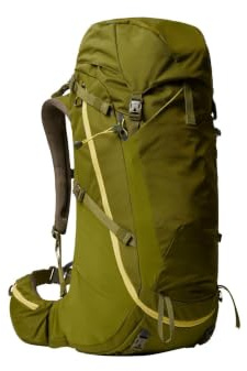 The North Face Terra 55 Backpack - Unisex Hiking Pack, Cinch-Top Opening with Zipper, Pole & Ice Axe Attachments, Forest Olive/New Taupe Green-NPF, Small/Medium