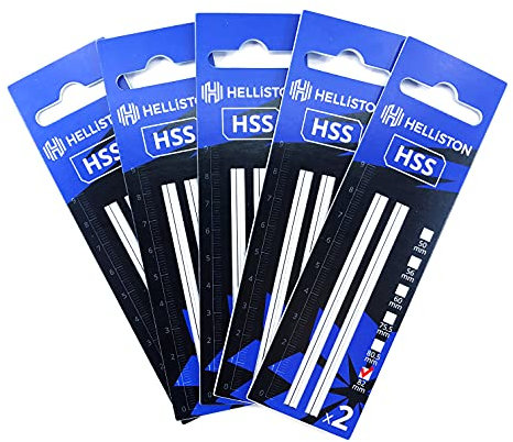 HSS Pialla in acciaio per pialla compatibile con Einhell TC-PL 750, TE-PL 900 senza plastica, 82 mm (5 set = 10 pialla reversibili)