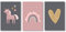 Rabano Art 3er Set Kinderzimmer Poster DIN A4 in Pastell Farben Einhorn | Bilder Kinderzimmer, Kinderzimmer Deko, Wandbilder, Deko Bilder, Boho Dekoration für Kinder