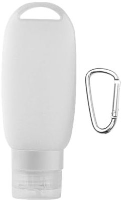 1 botella de viaje de silicona, tubos rellenables de silicona de 90 ml, juego de recipientes de viaje portátiles, botella recargable a prueba de fugas con mosquetón, contenedor de aseo de viaje al