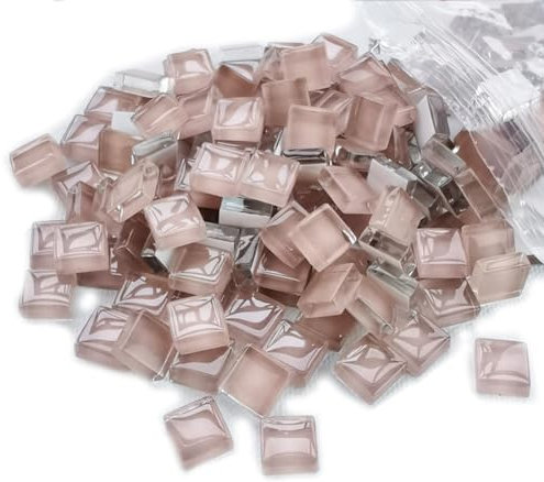 HSTWODE Glasmosaikfliesen Mosaiksteine,Gelbe und braune Mosaikserie Bulk-Quadrat Glassteine Glasfliesen, 450 g, 1 x 1 cm für Basteln, Haus Deko (Braun 2)