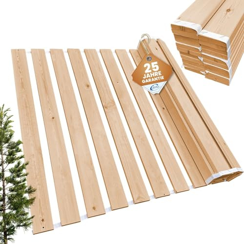 Coemo Rollrost ROMO, 120x220 cm, 22 Leisten, belastbar bis 250 kg | Extra starker Lattenrost aus Massivholz, Rolllattenrost für Einzelbett oder Doppelbetten, Einfach ausrollen