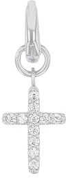 Amor Charm 925 Sterling Silber Damen Charms, mit Zirkonia synth., 2,1 cm, Weiß, Kreuz, Kommt in Schmuck Geschenk Box, 2038512