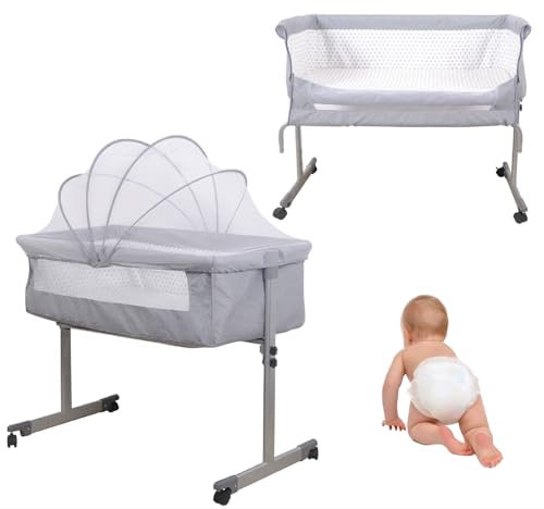 MUL-BOUTIQUE Lit Cododo Bebe, Couffin Bébé 2 en 1, Peut Supporter Un Poids e 35kg, Roulette Silencieuse, Pratique et Facile à Installer