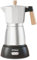 KITfanz - Caffettiera elettrica da caffè espresso, caffettiera italiana, caffettiera elettrica, caffettiera cubana, caffettiere elettriche portatili con base rimovibile, 3 o 6 tazze (argento)