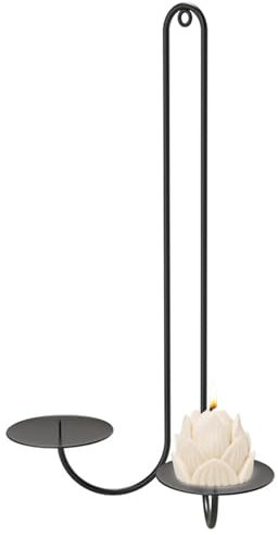 Wandkerzenhalter Aus Metall, 2-Arm-Kerzenleuchter Aus Eisen, Wandkerzenleuchter Aus Schwarzem Metall, Moderner Kerzenleuchter Für Das Wohnzimmer, Kerzenhalter Im Bauernhausdekor, Wandleuchter Aus Eise