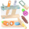 GAGAKU Wooden Play Knife Set Play Kitchen Accessories Wooden Pretend Play Food Set Toys for Kids Toddlers Gifts for 3 4 5 6 7 8 Years Old Girls Boys