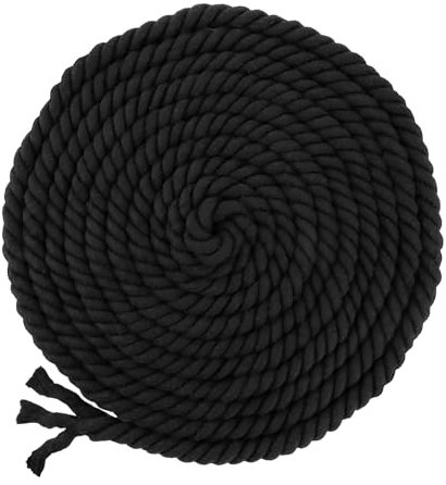 YAYODS Corde en coton - 20 mm - 8 m - Cordon noir en coton doux - Corde de bondage - Corde pour décoration, bricolage, artisanat, jardinage, emballage cadeau