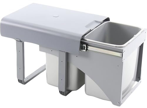 EKOTECH Einbau-Abfallsammler Ekko Front 40 2 x 16 Liter Kunststoff Grau
