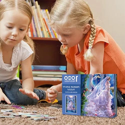 Hochzeit Mädchen Puzzle Set Weiße Karte Mini 1000 Stück Puzzle Eng Nicht Locker SCg295 (Blue, 38x26cm)