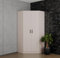 Design Möbel Eckkleiderschrank Gustavo Kleiderschrank Holz Abschließbarer Schrank Soft-Close Scharnieren PVC-Kanten Kleiderstange Kleiderschrank Kinderzimmer Artisan Eiche 91x195x91 cm