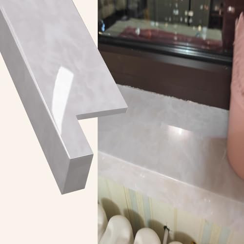 Window Sill Cover Nosing Sill Capping Cover with Marble Texture, Extra Wide Tile Windowsill Remodel Panels for Living Room, Smooth Windows Cill Cover for Apartment(32x14in (81x35.5cm))