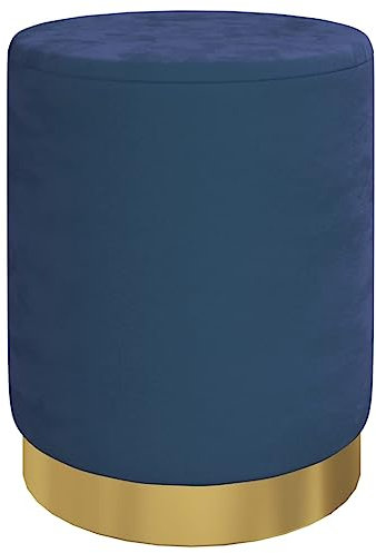 vidaXL Aufbewahrungshocker Rund Sitzhocker Polsterhocker Fußhocker Rundhocker Sitzpouf Pouf Hocker Schemel mit Stauraum Wohnzimmer Blau Samt 31 x 37 cm