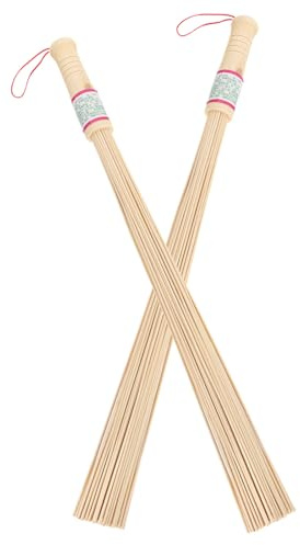 BCOATH Lot de 2 Bâtons de Frappe en Bambou Naturel, Massagers Portables Ergonomiques pour Dos, Bras et Jambes, Stimulation des Méridiens, Outil Bien-être Écologique pour Massage