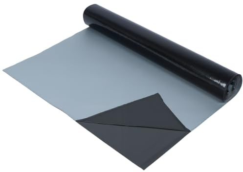 Wpokke 1 x 10 m Dachabdichtung Selbstklebend, 10㎡ Dachfolie Selbstklebend Dacheindeckung Wasserdicht für Dach Flachdach Carport Garage, Schwarz