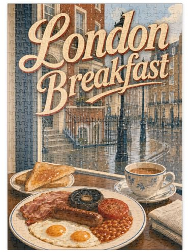MyPuzzle London – Englisches Frühstück - Premium 500 Teile Puzzle - MyPuzzle Sonderkollektion von Havana Puzzle Company