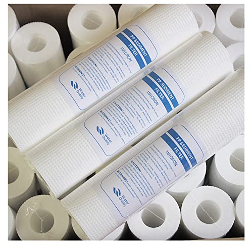 Cartuccia Filtro Acqua, 10 pz 5 Micron Pp Spun Polipropilene Sedimenti Cartuccia di Ricambio Filtro Acqua Osmosi Inversa 10 Pollici pp Filtro Cotone 100g(1 micron)