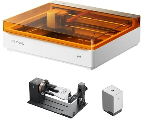 xTool M2 10W Deluxe Bundle Lasergravierer mit CMYK-Modul & RA3 Lite, Dual-Kamera, Klasse 1 geschlossene Lasergravurmaschine, sicherer Laser für Home DIY Basteln, Rundgravur, Holz, Leder