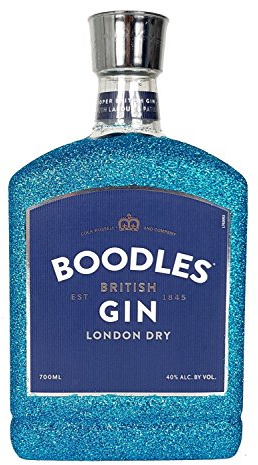Boodles London Dry Gin 0,7l 700ml (40% Vol) Bling Bling Glitzerflasche Blau -[Enthält Sulfite]