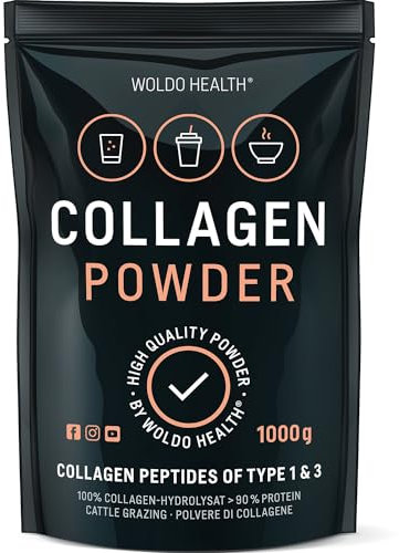 Poudre de collagène de pâturage hydrolysat 1 kg - hydrolysat de protéines soluble dans l'eau & au goût neutre
