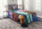 ABAKUHAUS Vereinigte Staaten Tagesdecke Set, Freiheitsstatue, Set mit Kissenbezügen Sommerdecke, für Einzelbetten 170 x 220 cm, Lila Mehrfarbig