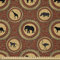 ABAKUHAUS Safari Stoff als Meterware, AFFE Lion Folk African, Microfaser Multi Zweck Dekostoff für Kunsthandwerke, 3M (230x300cm), Senf und Braun