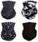 SMEHCF 4 Multifunktionstuch Gesichtsmaske Motorradmaske Sportmaske Sturmmaske Maske Halsmanschette Schal Bandana für Damen Herren Schneetarn Tarnung Camo Camouflage Grau Schwarz Weiß Konjak Blume