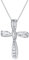 FANCIME Damen Halskette mit Unendlichkeit Symbol Kreuz Anhänger Kette Infinity aus 925 Sterling Silber mit Funkelnde Zirkonia Schmuck für Frauen Kinder - Verstellbar Kettenlänge: 40 + 5 cm