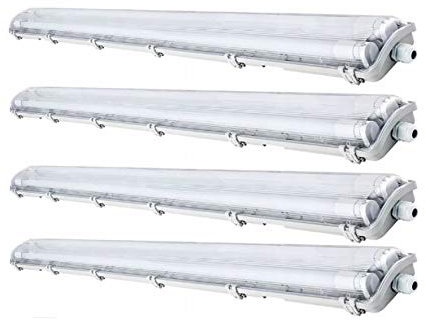 LumenTEC 4x G13 LED Feuchtraumleuchte 2x T8 LED, 20W 1600LM 60cm, IP65 LED Feuchtraumwanneneuchte, LED Wannenleuchte Leuchtstofflampe, Neutralweiss 4000K CRI80 (4x NW)