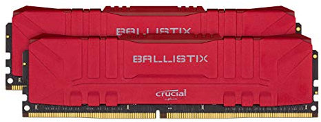 Crucial Ballistix BL2K8G30C15U4R 3000 MHz, DDR4, DRAM, Memoria Gamer para Ordenadores de sobremesa, 16GB (8GB x2), CL15, Rojo